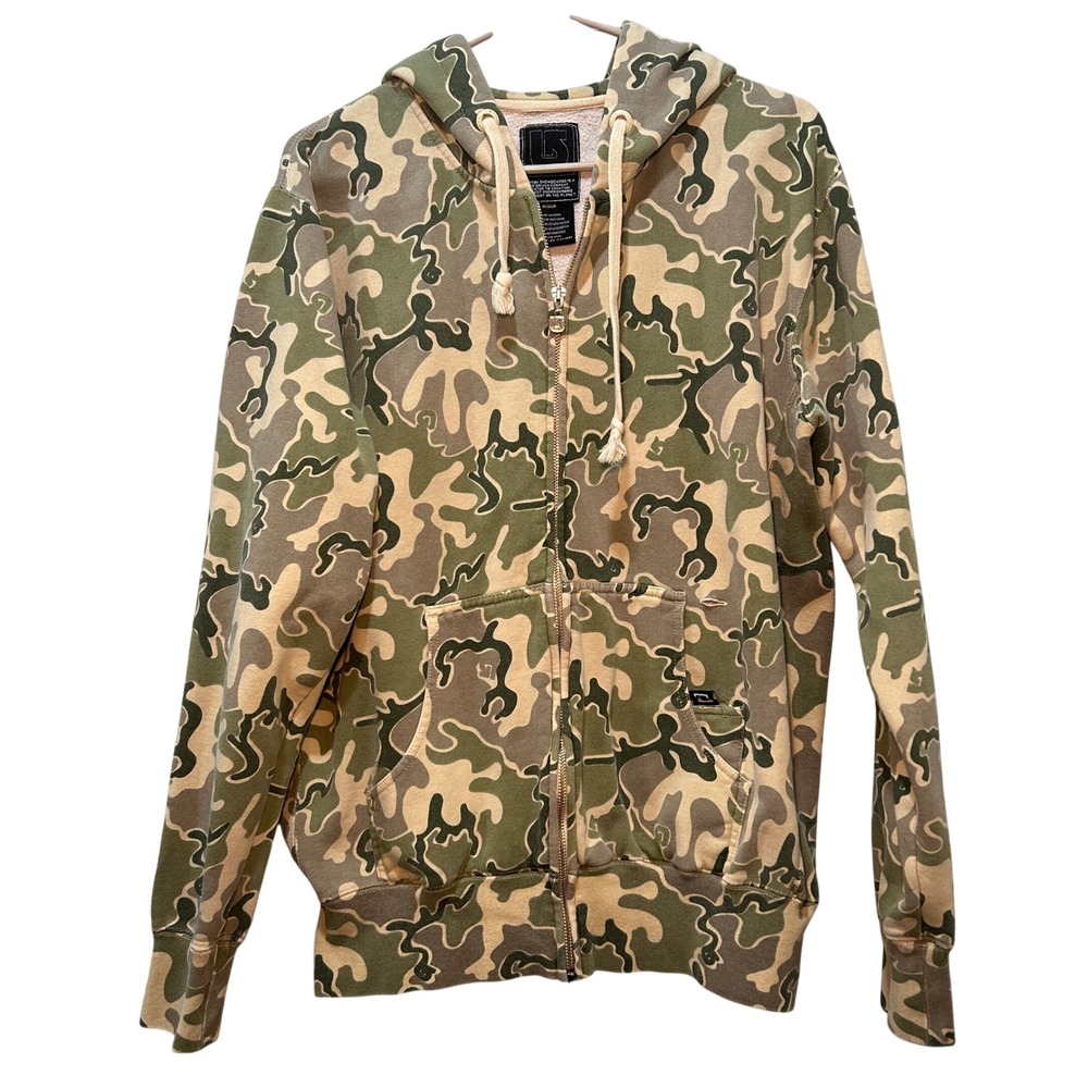 Burton Snowboards Camo Full Zip‎ Hoodie Men's Medium